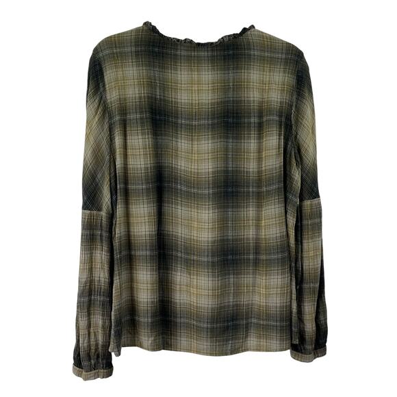 Frye & Co. Green Plaid Bohemian Western Blouse Women's XL Praire Core - Picture 5 of 10